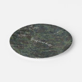 Green & Silver Army Camouflage Sparkle Glam Party Pappteller (Schrägansicht)