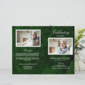 Green & Silver Beerdigung Programm | Dienstplan (Stehend Vorderseite)