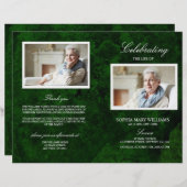 Green & Silver Beerdigung Programm | Dienstplan (Vorne/Hinten)