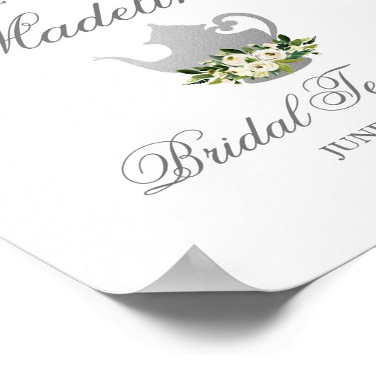 Green Silver Brautparty Tee Party Willkommen Poster (Ecke)