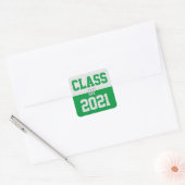 Green & Silver Class 2024 Abschluss Quadratischer Aufkleber (Umschlag)