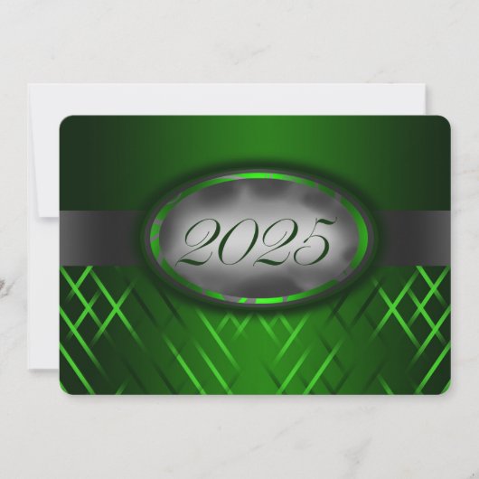 Green & Silver Class of 2025 Party Einladung (Vorderseite)