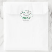 Green Silver Confetti Abschluss 2024 Runder Aufkleber (Tasche)