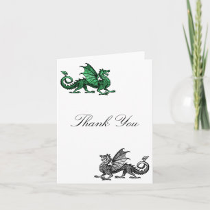 Green Silver Dragon Danke Karte