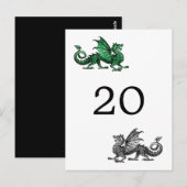 Green Silver Dragon Tischnummer Postcard (Vorne/Hinten)