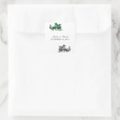 Green Silver Dragon Wedding Stickers (Tasche)