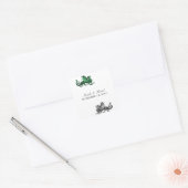 Green Silver Dragon Wedding Stickers (Umschlag)