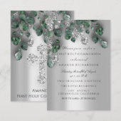 Green Silver First Heilige Kommune Christliches Kr Einladung (Vorne/Hinten)