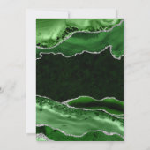 Green & Silver Glitzer Agate 21. Geburtstag Einladung (Rückseite)