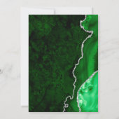 Green & Silver Glitzer Agate und Marmorhochzeit Einladung (Rückseite)