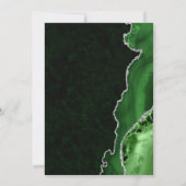 Green & Silver Glitzer Agate und Marmorhochzeit Einladung (Rückseite)
