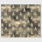 Green Silver Glitzer Weihnachtsbaum Glam Geschenkpapier (Flach)