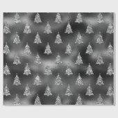 Green Silver Glitzer Weihnachtsbaum Glam Geschenkpapier (Flach)