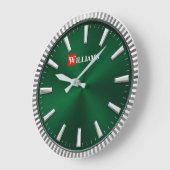 Green & Silver Luxury Emerald Große Wanduhr (Winkel)