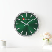 Green & Silver Luxury Emerald Große Wanduhr (Zuhause)