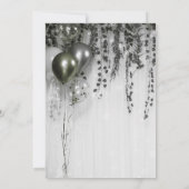 Green Silver Metallic Balloons Ivy Baby Dusche Einladung (Rückseite)