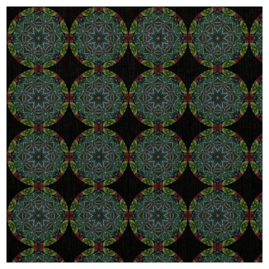 Green Silver Red Christmas Fabric Stoff (Muster)
