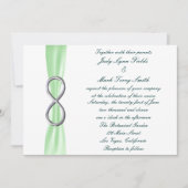 Green Silver Unfinity Wedding Einladung (Vorderseite)