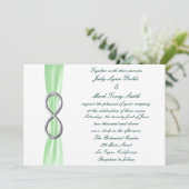 Green Silver Unfinity Wedding Einladung (Stehend Vorderseite)