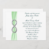 Green Silver Unfinity Wedding Einladung (Vorne/Hinten)