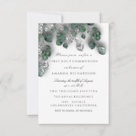 Green Silver White First Heilige Kommune Cross Einladung