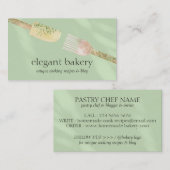 Green Simple Bakery Eleganine Feminine Logo Koch Visitenkarte (Vorne/Hinten)