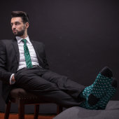 Green Simple Bowling Button Design Krawatte