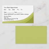 Green Simple Business Client Appointment Cards Terminkarte (Vorne/Hinten)