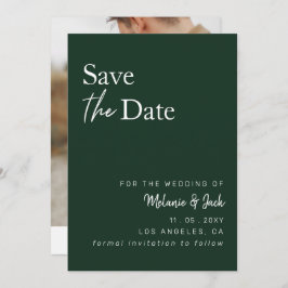 Green Simple Calligraphy Foto Save the Date