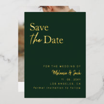 Green Simple Calligraphy Foto Save the Date