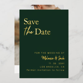 Green Simple Calligraphy Foto Save the Date Folieneinladung
