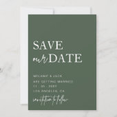 Green Simple Calligraphy Save the Date (Vorderseite)