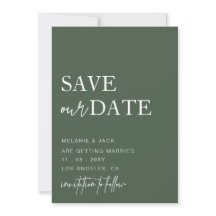 Green Simple Calligraphy Save the Date