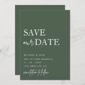 Green Simple Calligraphy Save the Date (Vorne/Hinten)