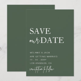 Green Simple Calligraphy Save the Date