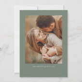Green Simple Calligraphy Script Modern Four Foto Save The Date (Rückseite)