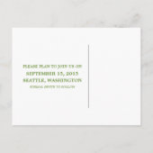 Green Simple Chic Foto Save the Date Postkarte (Rückseite)