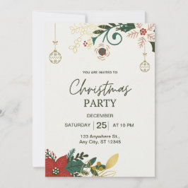 Green Simple Christmas Party Einladung