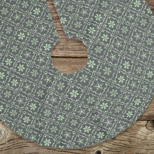 Green Simple Christmas Snowflake Pattern Polyester Weihnachtsbaumdecke