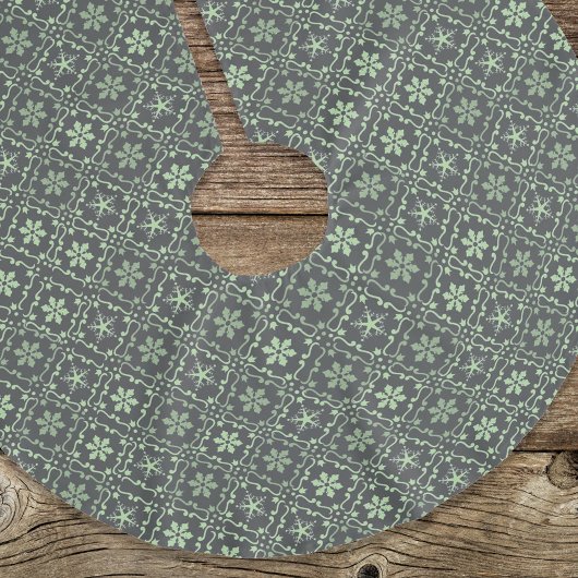 Green Simple Christmas Snowflake Pattern Polyester Weihnachtsbaumdecke