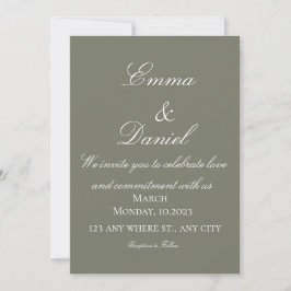 Green Simple Elegant Photo Wedding Invitation Einladung