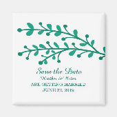 Green Simple Foliage Save the Date Magnet (Vorne)