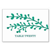 Green Simple Foliage Table Card Tischnummer (Vorderseite)