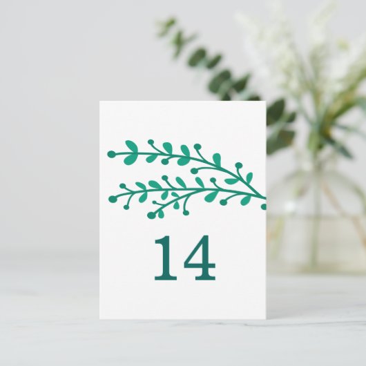 Green Simple Foliage Tischnummer (Stehend Vorderseite)