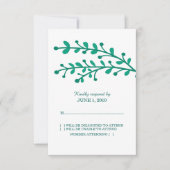Green Simple Foliage UAWG RSVP Karte (Vorderseite)