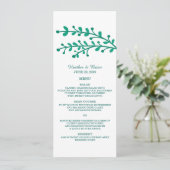 Green Simple Foliage Wedding Menu Menükarte (Stehend Vorderseite)