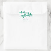 Green Simple Foliage Wedding Quadratischer Aufkleber (Tasche)