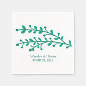 Green Simple Foliage Wedding Serviette (Vorderseite)