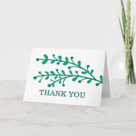 Green Simple Foliage Wedding Vielen Dank Dankeskarte