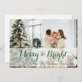 Green Simple Foto Feiertagskarte (Vorne/Hinten)